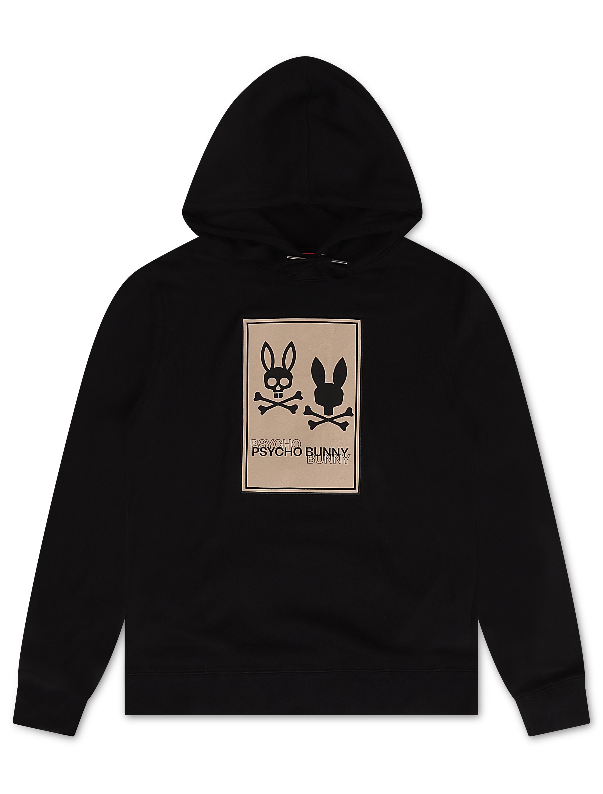 Psycho Bunny Mens Monroe Twill Patch Hoodie - Black