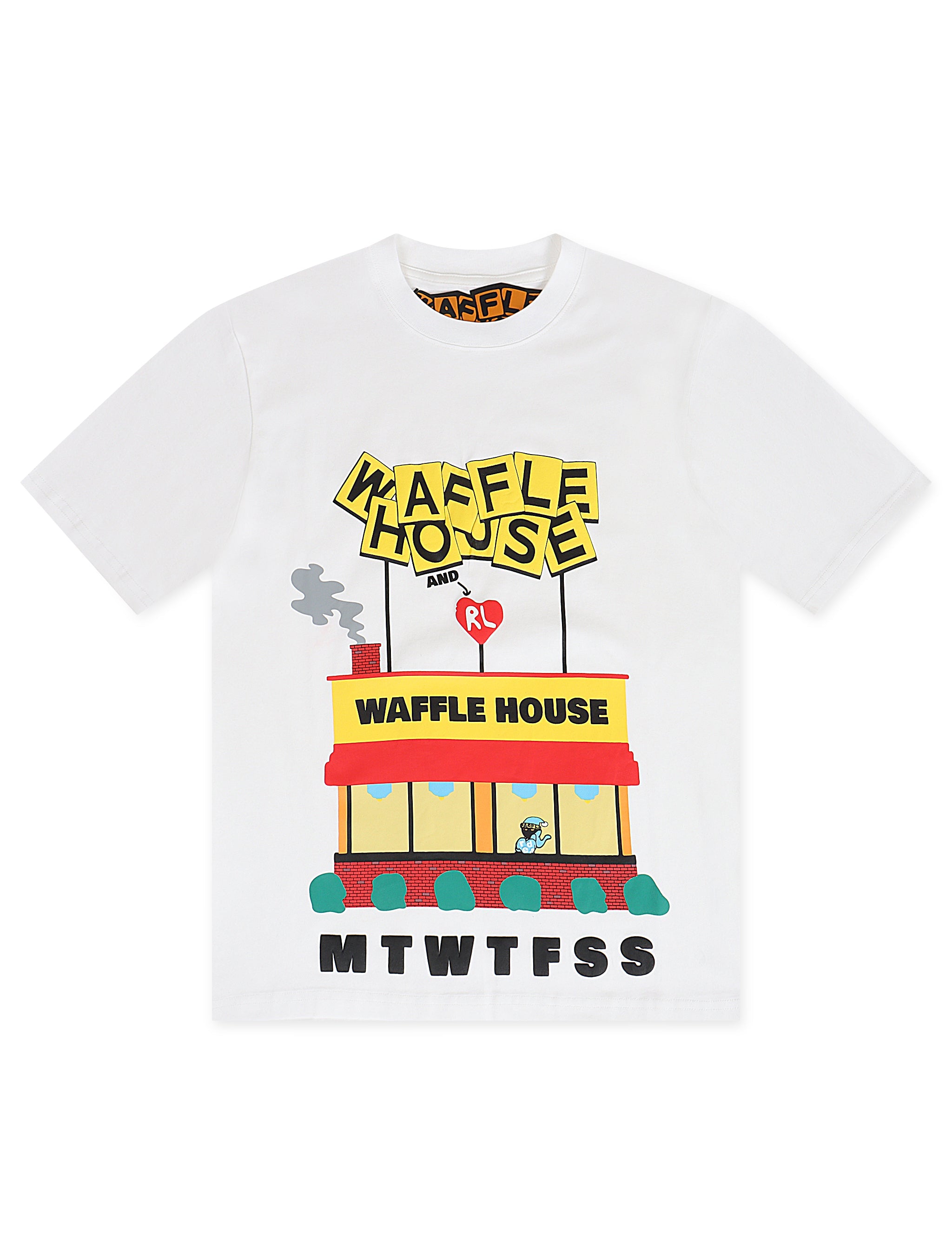 Red Letters Waffle Home Tee - White