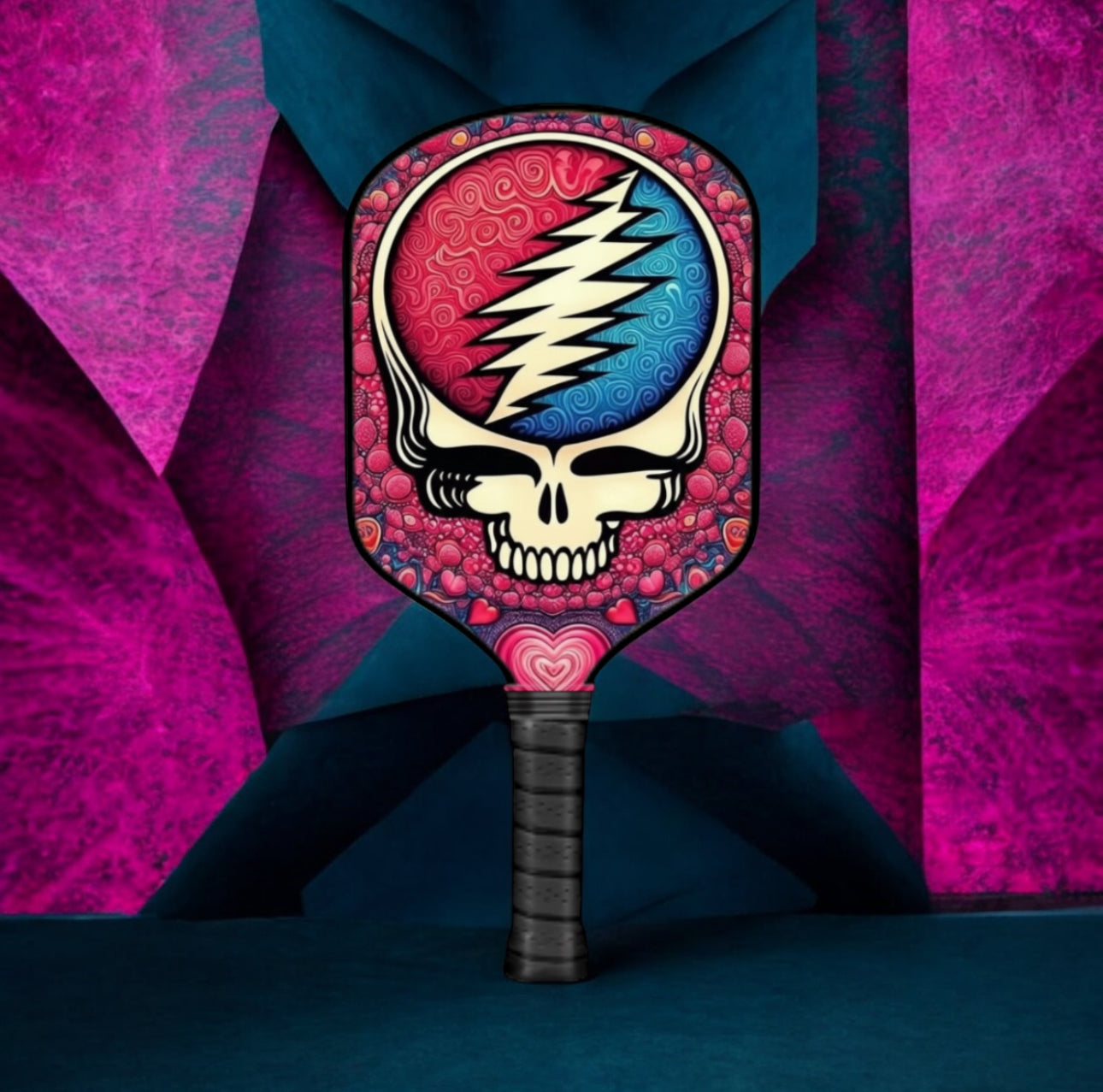 Grateful Dead Drops - Free Love Stealie - Pickleball Paddle