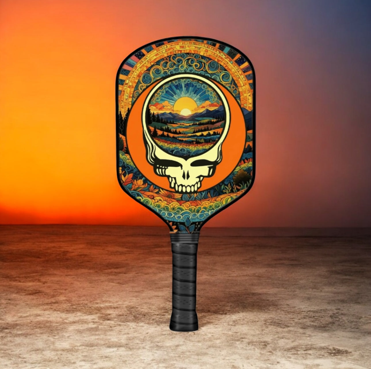 Grateful Dead Drops - Sunset  Stealie - Pickleball Paddle