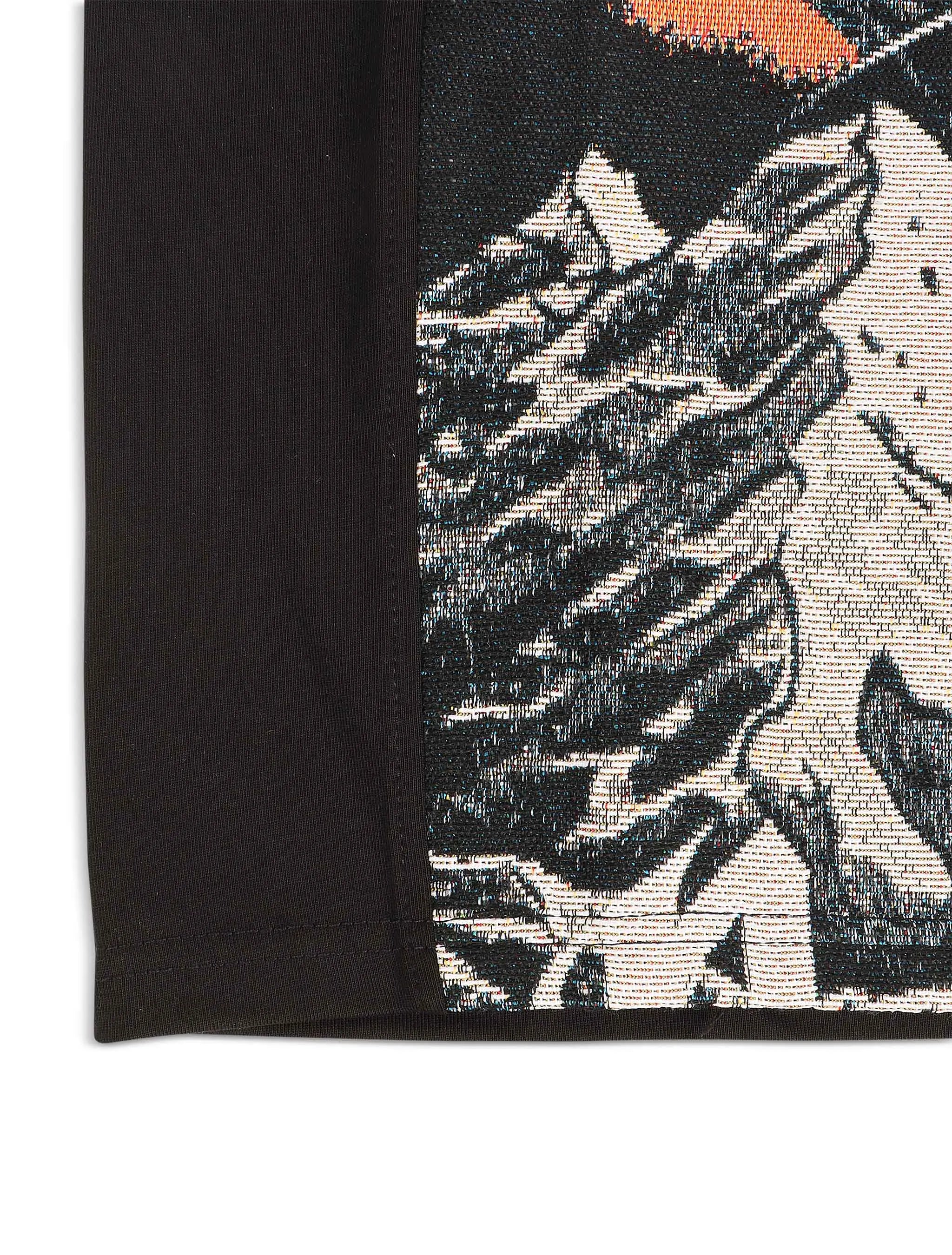 Majestik Mens Rock On Skull Tapestry Jacquard Tee - Black