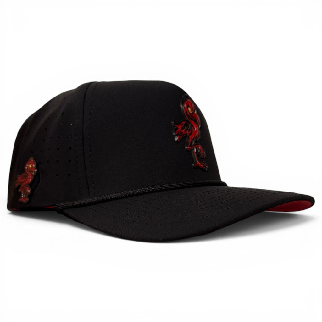 Evil Flamingo Golf Hat | Snapback Cap | Built-in Magnetic Ball Marker Holder + Marker Included | Adjustable Flamingo
