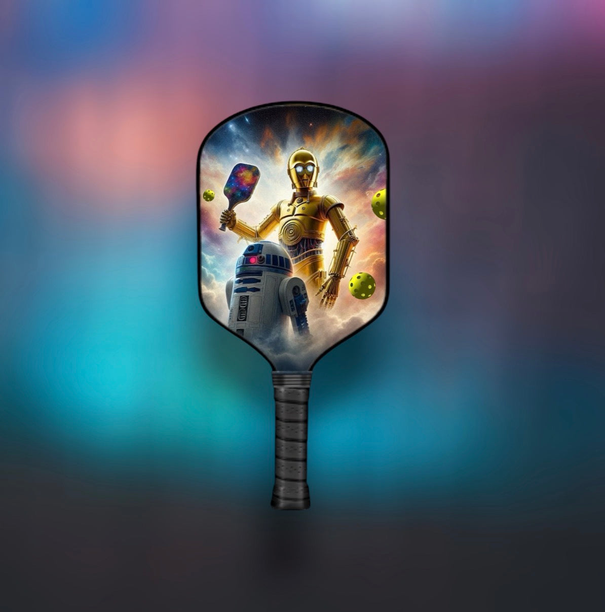 C3PO and R2D2 - Star Wars - Pickleball Paddle