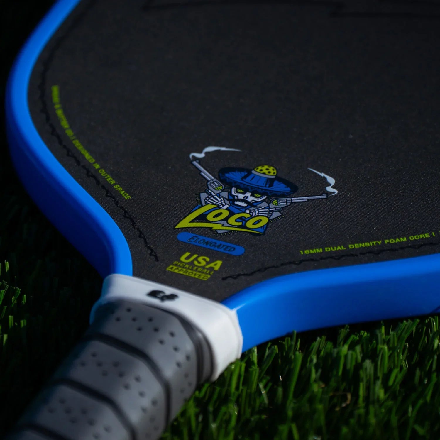 Bread & Butter Loco Elongated AZUL Blue Pickleball Paddle & Mad Pickler Cover