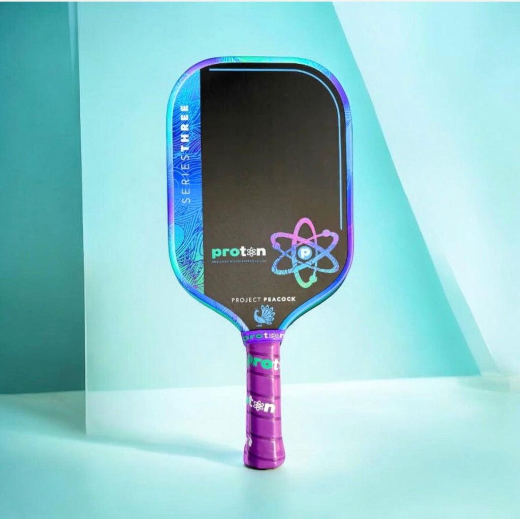 Proton Project Peacock 15mm Elongated Black/Jade/Plum Pickleball Paddle