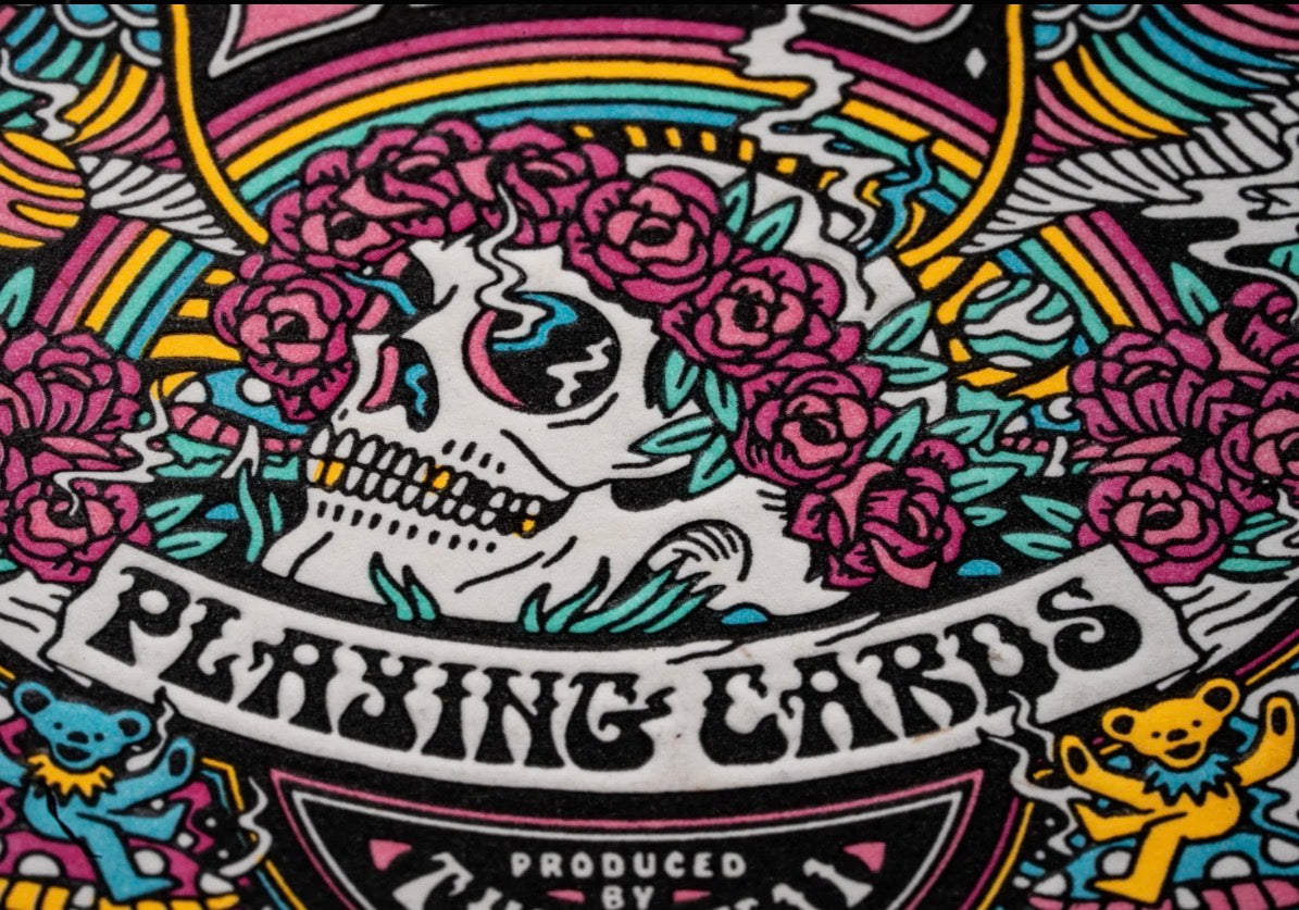 Grateful Dead Drops Dancing Bears Pickleball Paddle Cover & Playing Card Collectors Edition
