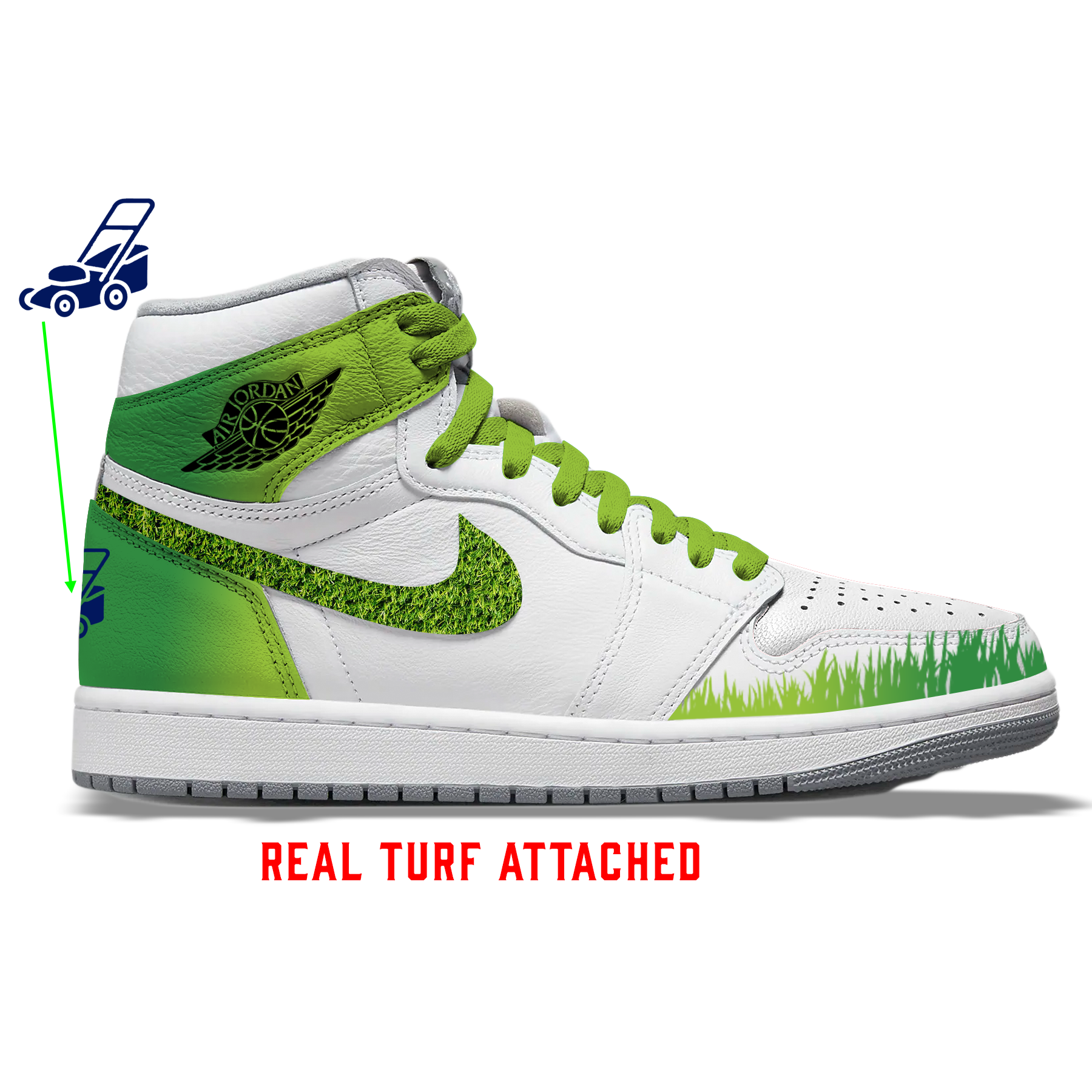 "I Want To Mow Your Lawn" Jordan 1 High Shoes