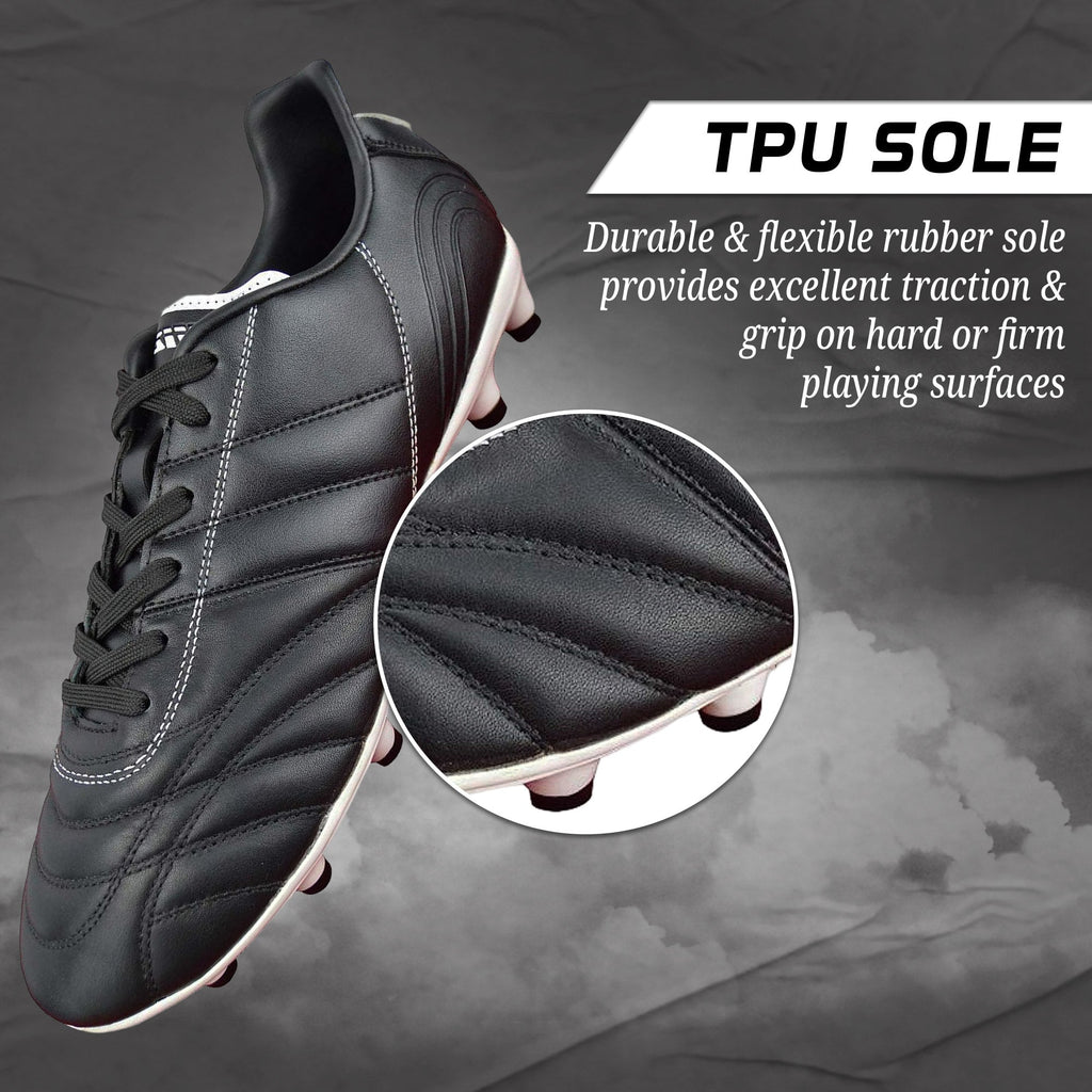 Vizari Classico Junior Firm Ground Soccer Shoes – Black/White