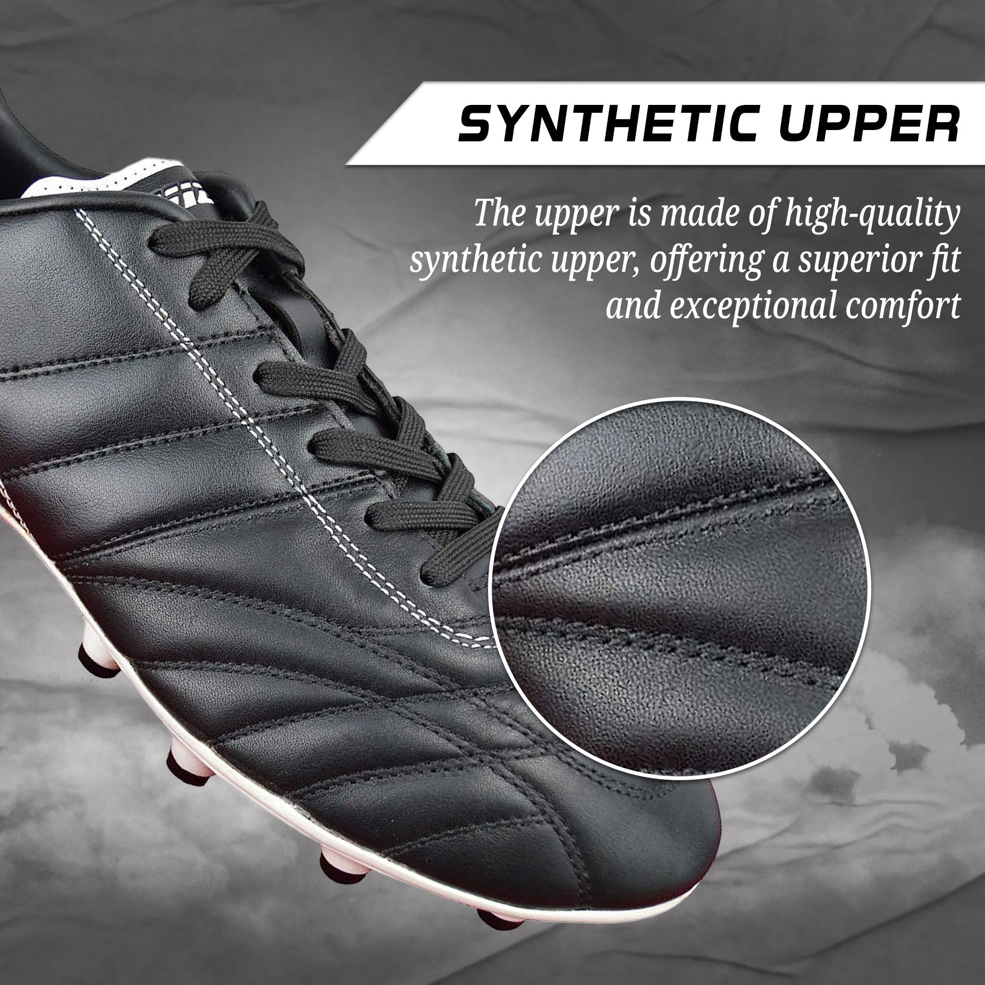 Vizari Classico Junior Firm Ground Soccer Shoes – Black/White