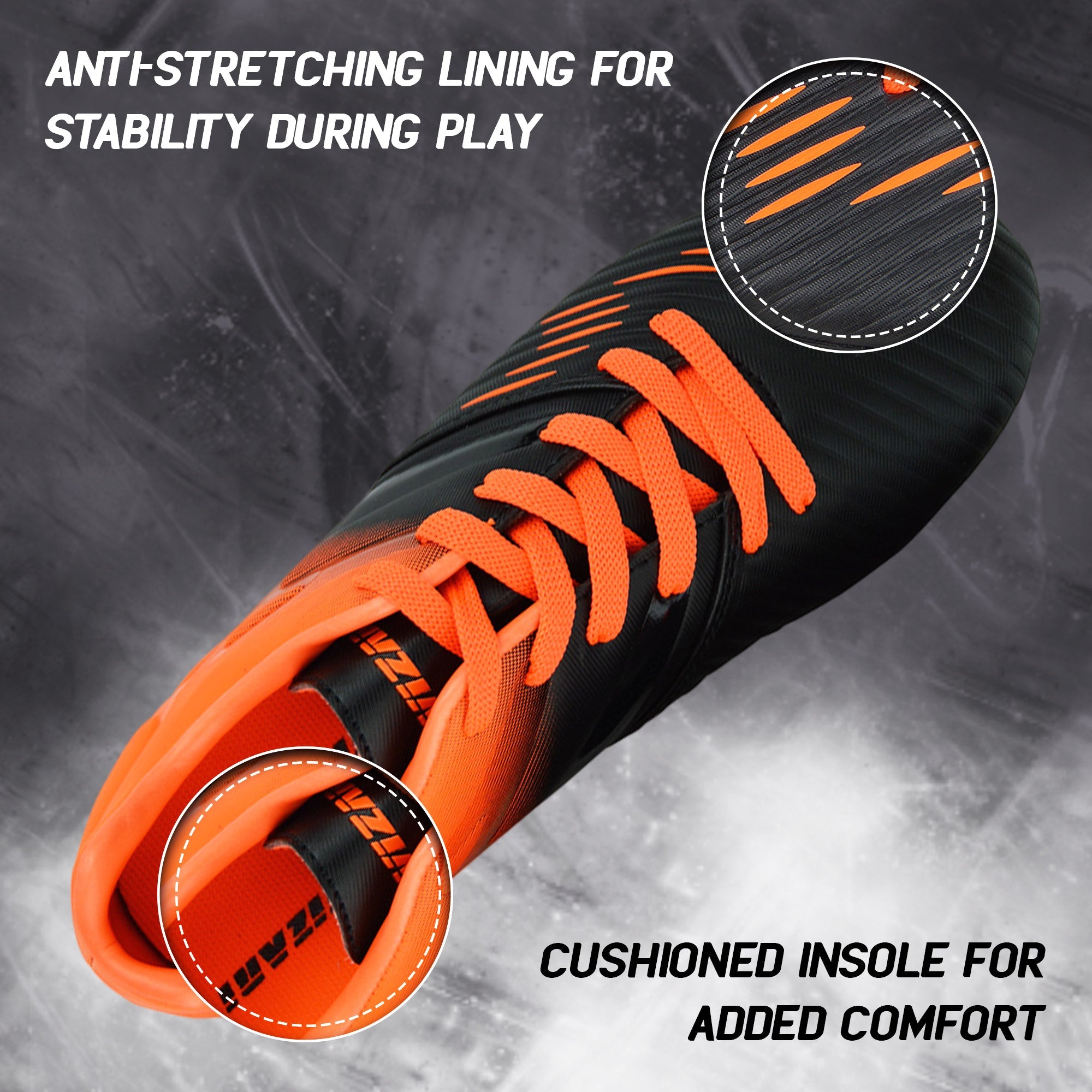 Liga Firm Ground Soccer Shoes -Black/Orange