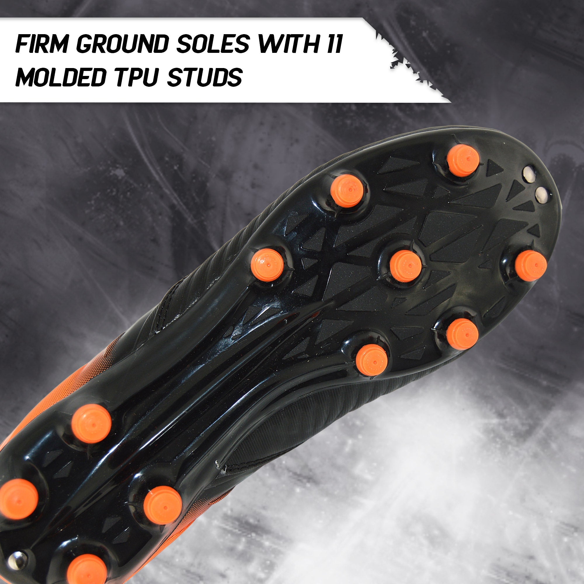 Liga Firm Ground Soccer Shoes -Black/Orange