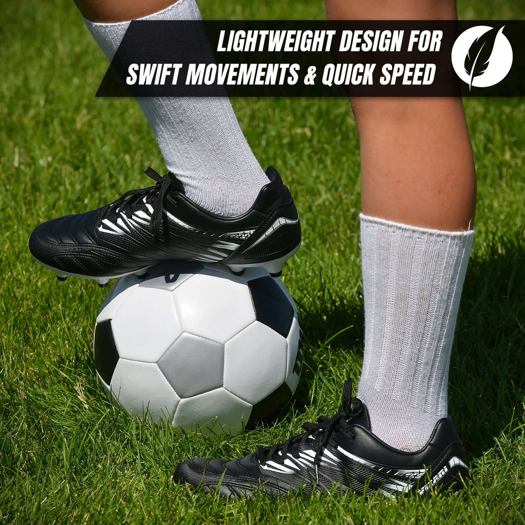 Vizari Valencia Firm Ground Soccer Cleats – Black/White