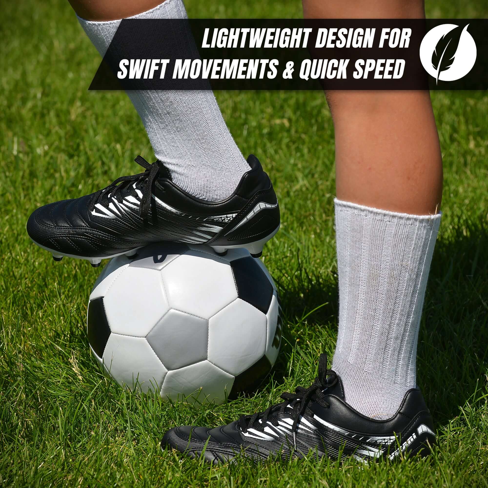 Vizari Valencia Firm Ground Soccer Cleats – Black/White