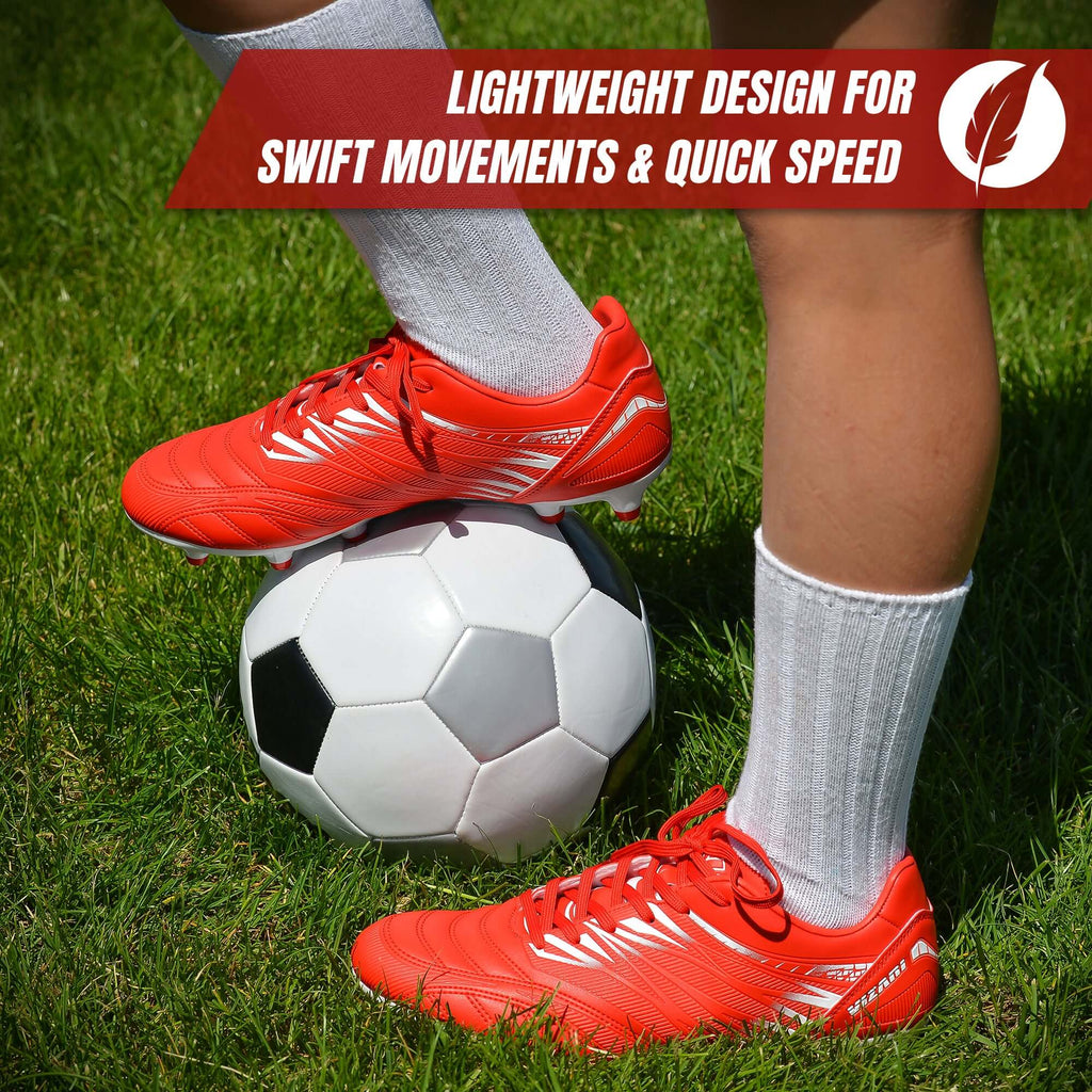 Vizari Valencia Firm Ground Soccer Cleats – Red/White