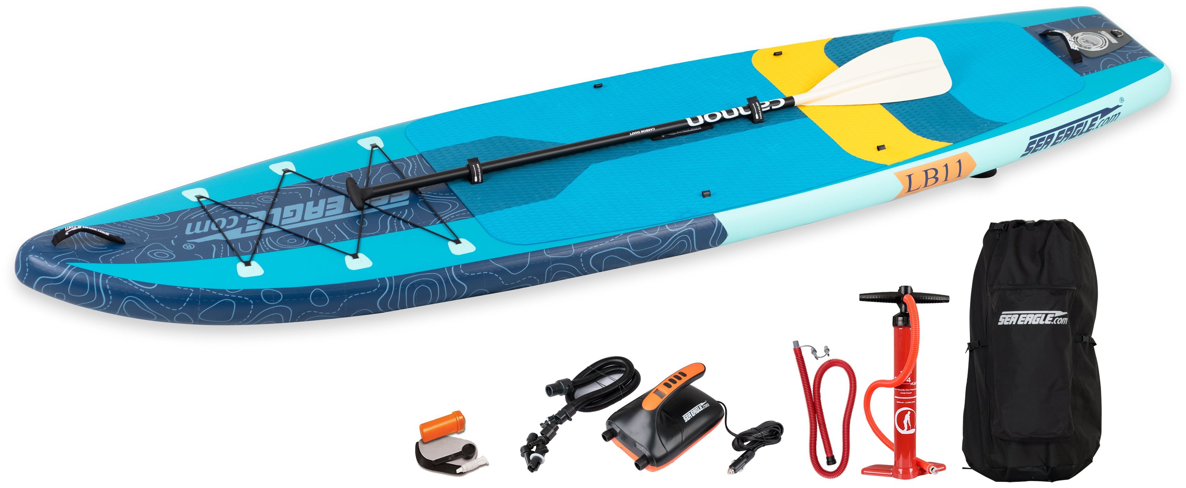 The LB11 LongBoard Inflatable Paddleboard Electric Pump Package