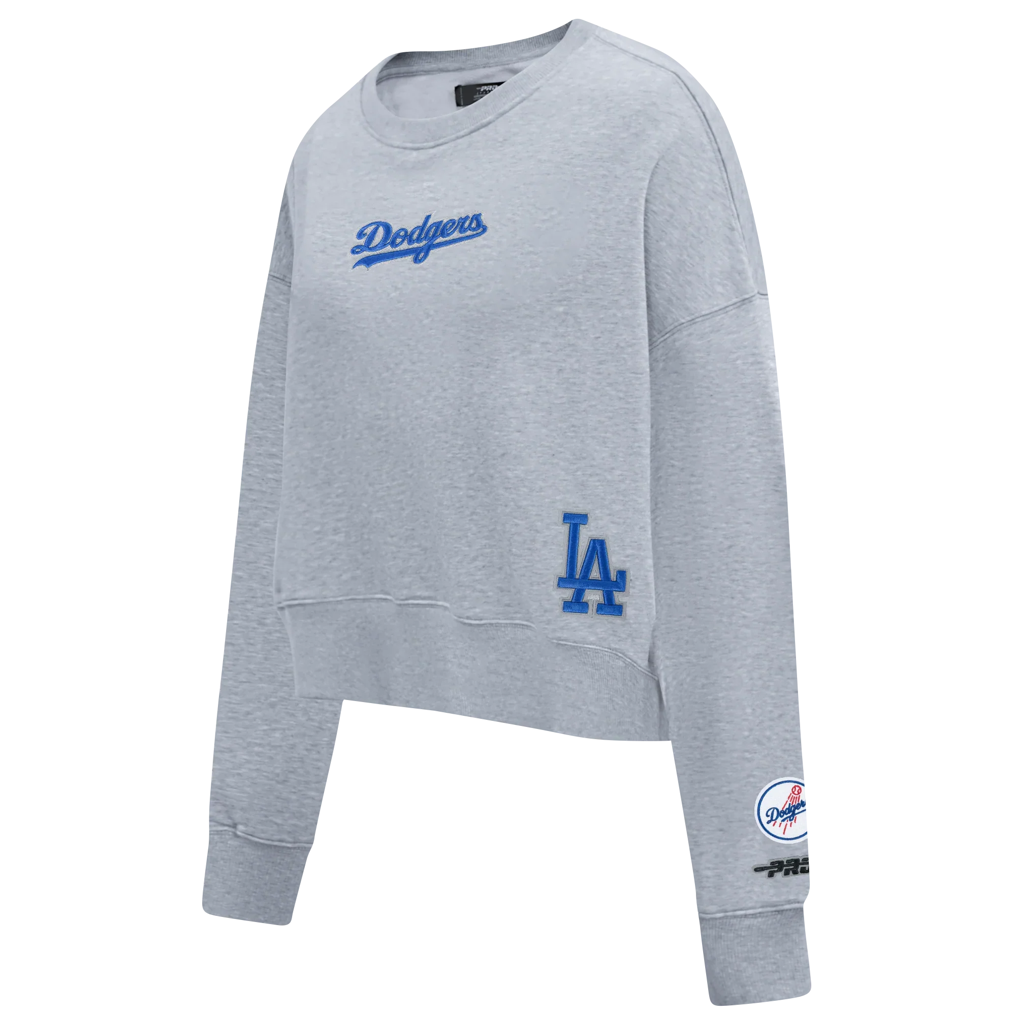 Pro Standard Womens LA Dodgers Cropped Wingspan Crewneck - Grey
