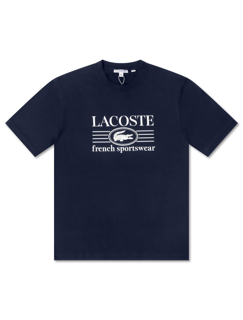 Lacoste Classic Fit Cotton Print Jersey Tee - Navy