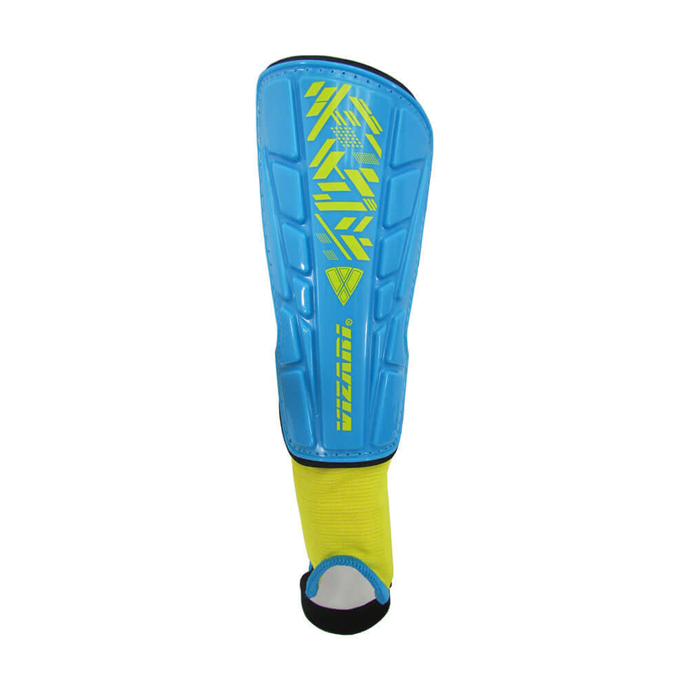 Malaga Soccer Shin Guard with Adjustable Straps-Sky/Yellow