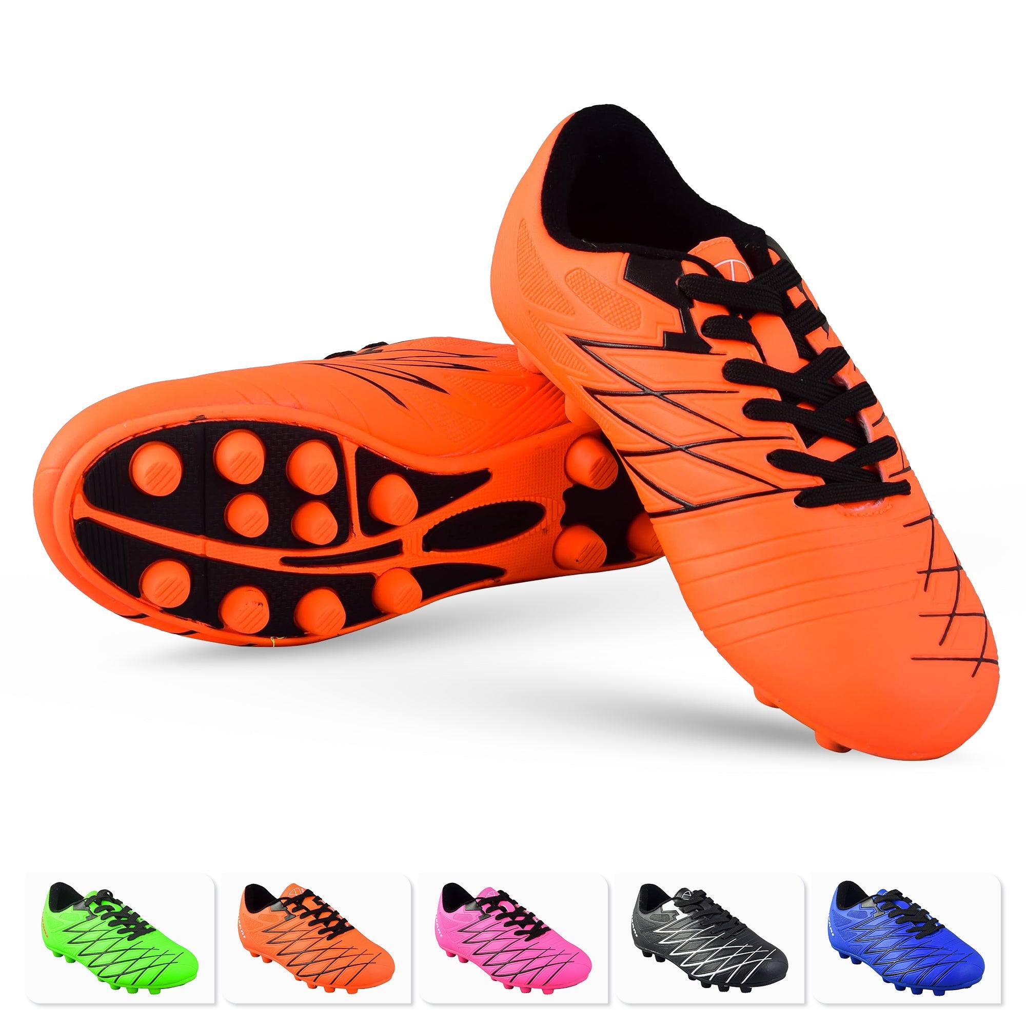Boca Firm Ground Soccer Cleats - Orange/Black
