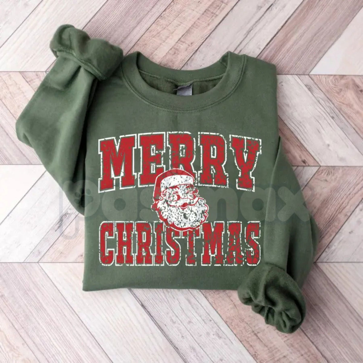 Merry Christmas Santa Sweatshirt | Vintage Retro Holiday Graphic Crewneck