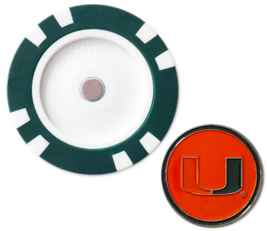Officially Licensed Miami Hurricanes Poker Chip Ball Marker