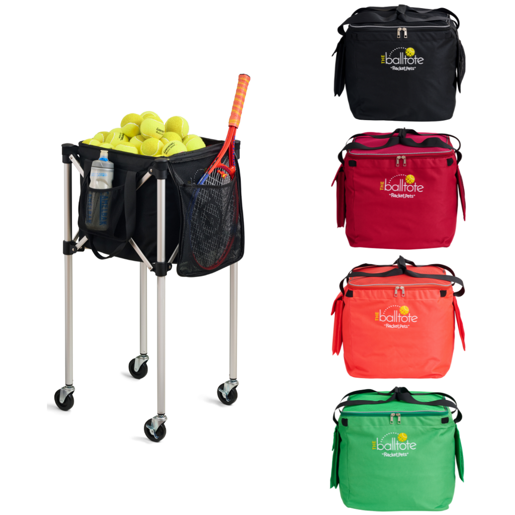 Ball Tote - Green Replacement Bag for Tennis and Pickleball Pro Teaching Cart