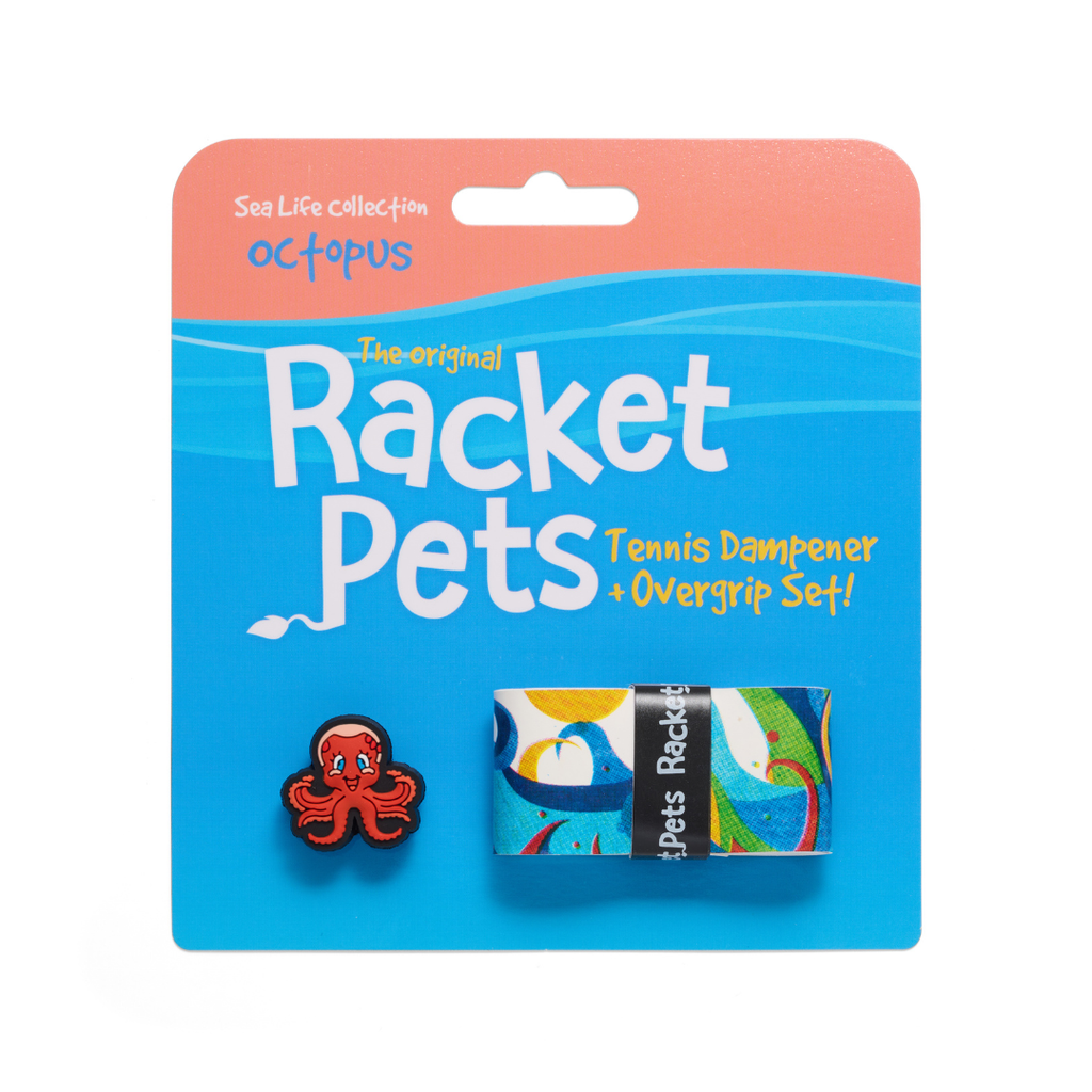 Octopus Tennis Overgrip Tape and Matching Shock Absorbing Dampener for Tennis Racket