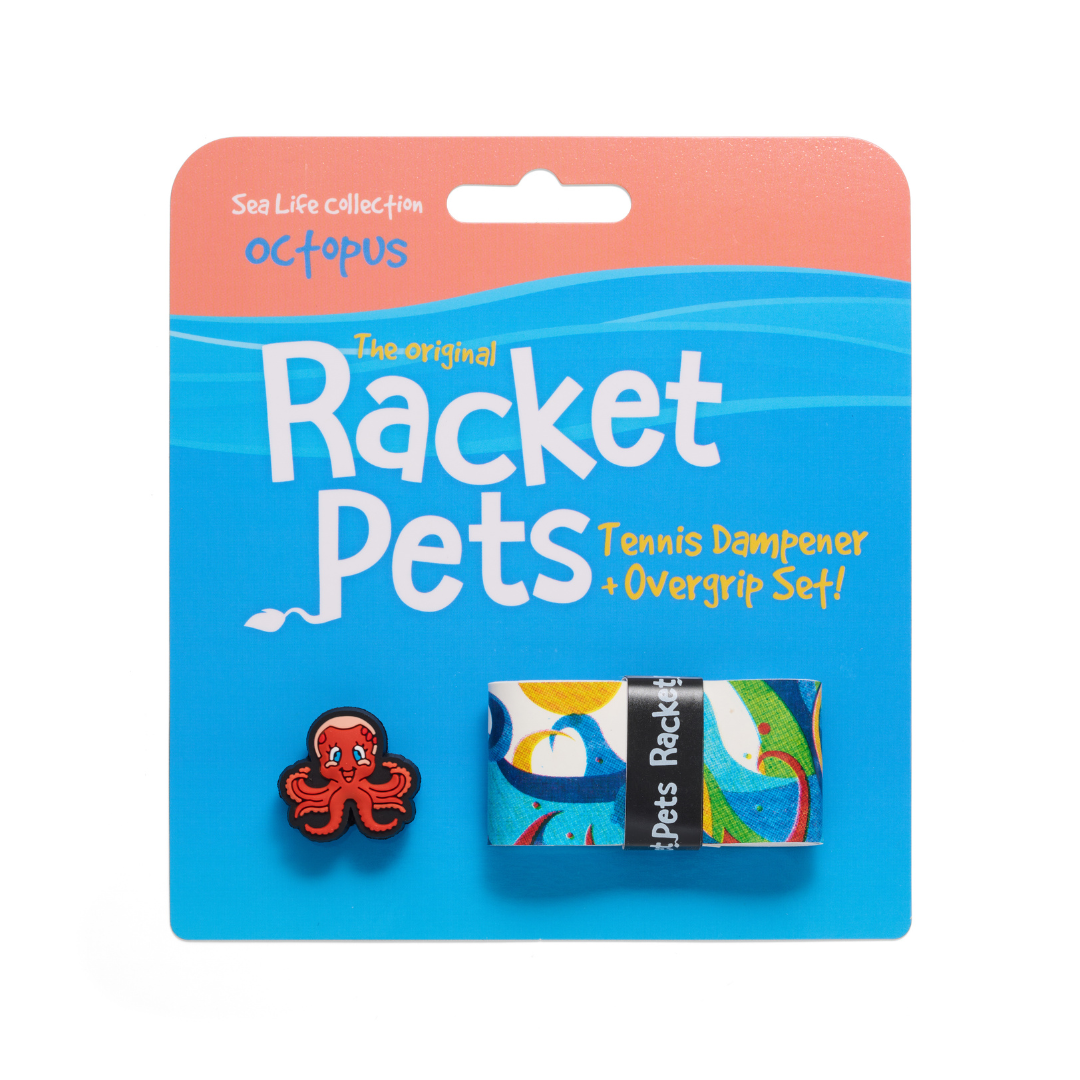 Octopus Tennis Overgrip Tape and Matching Shock Absorbing Dampener for Tennis Racket