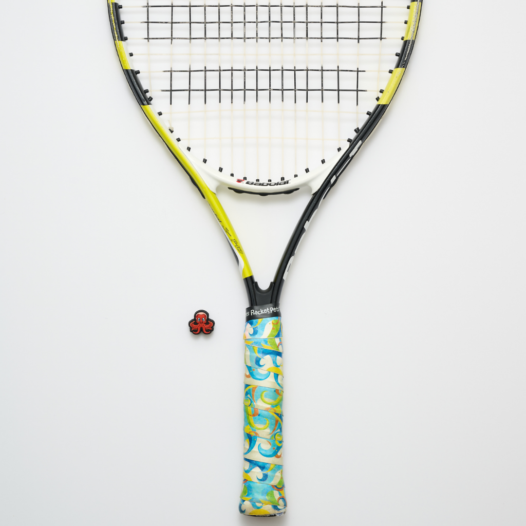 Octopus Tennis Overgrip Tape and Matching Shock Absorbing Dampener for Tennis Racket