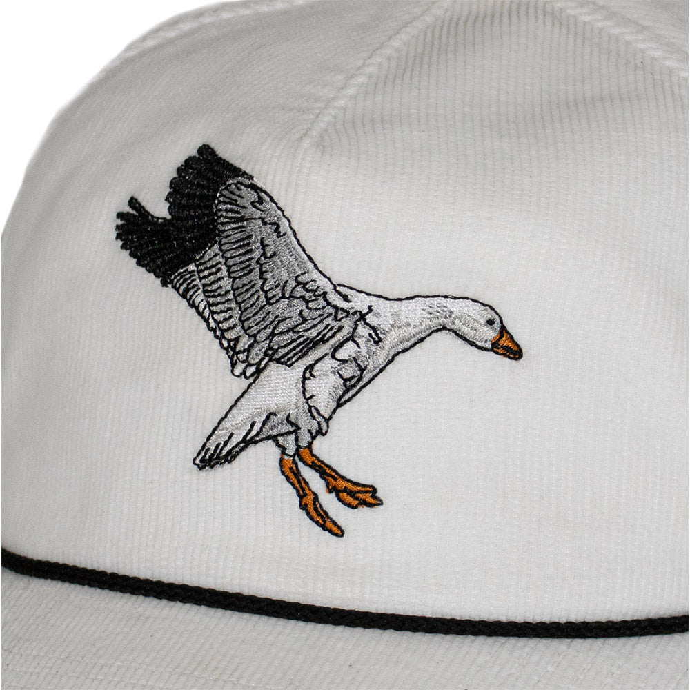 Snow Goose on Corduroy Vintage 5-Panel Trucker