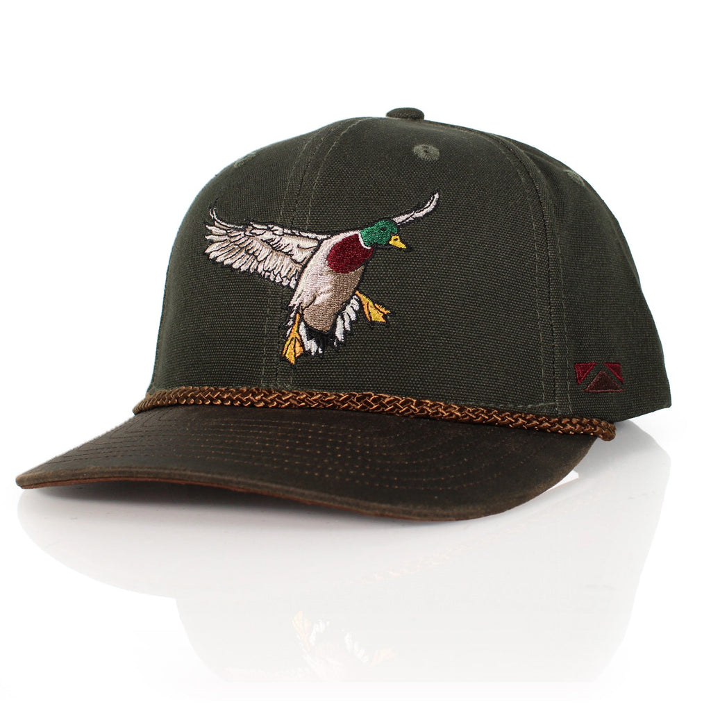 Canvas Mallard Drake Duck Hat with Wax Cloth Visor