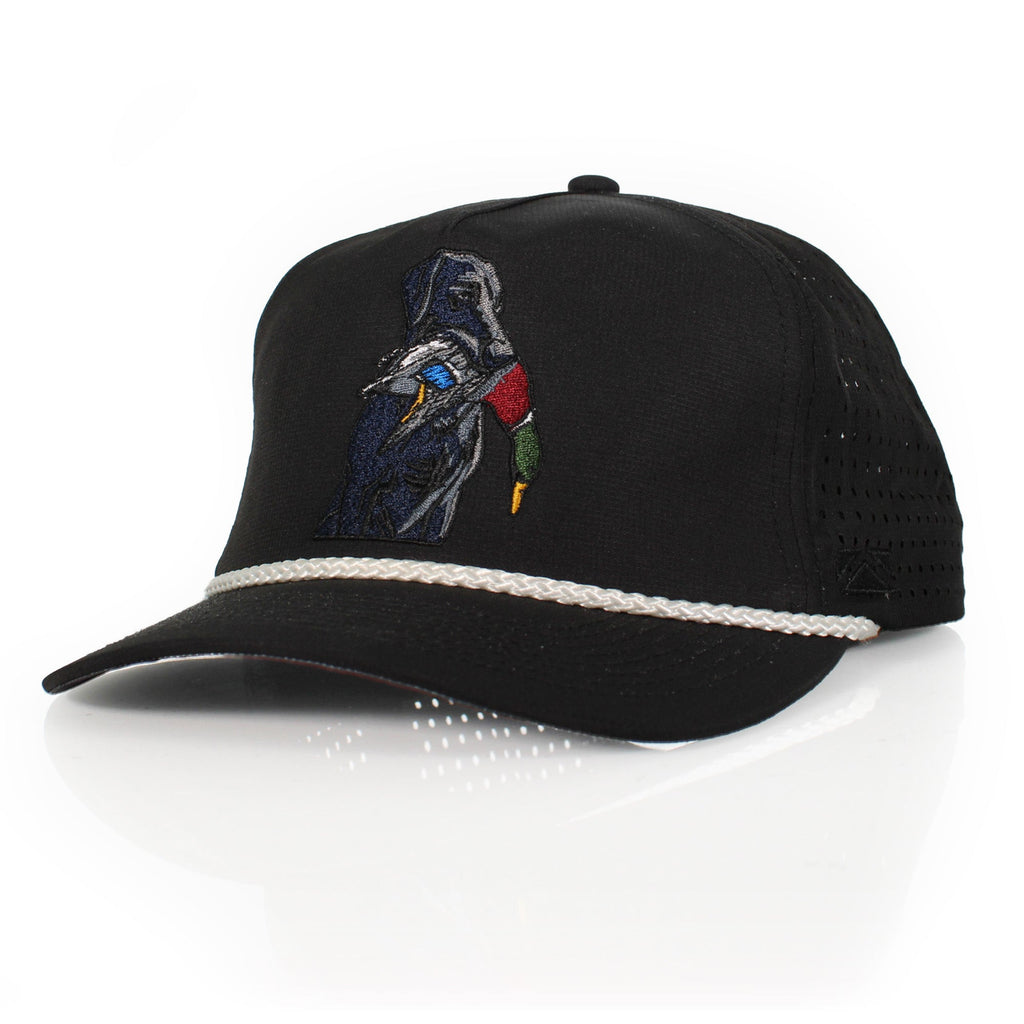 Black Lab Duck Dog 5-Panel Trucker Black
