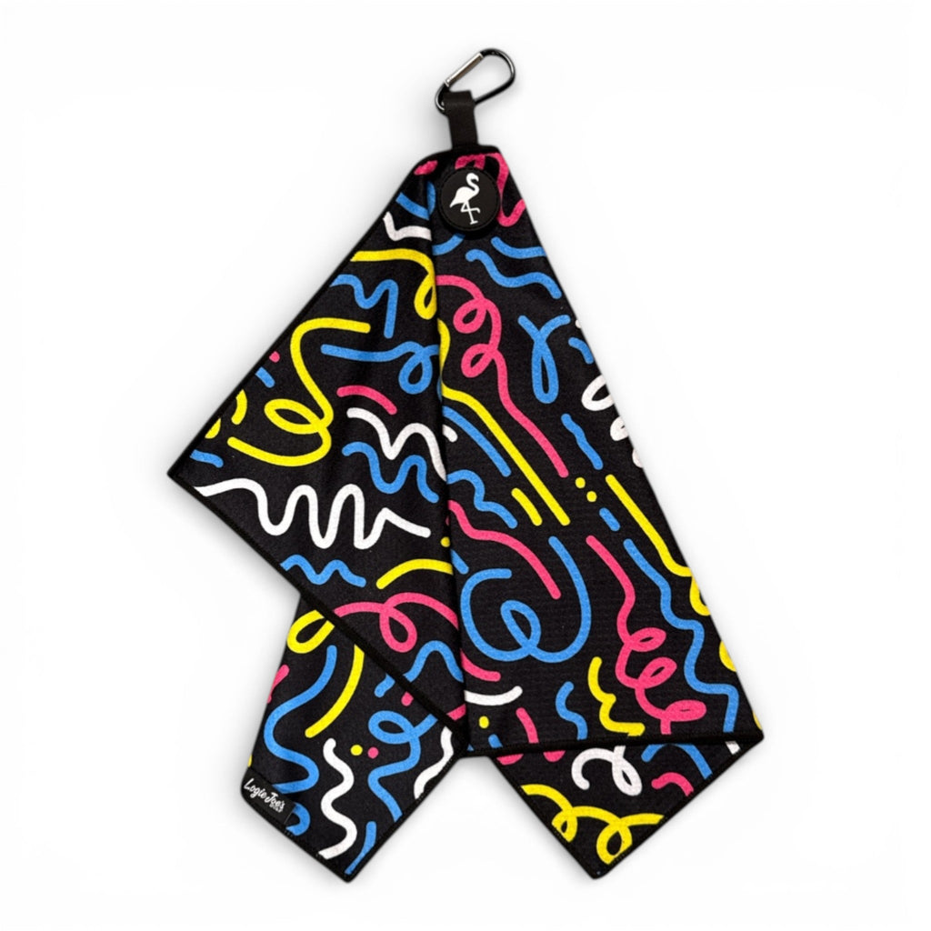 Silly Straw Golf Towel | Premium Double-Sided Microfiber | Heavy-Duty Magnetic Towel with Carabiner Clip | 24 x 16 in