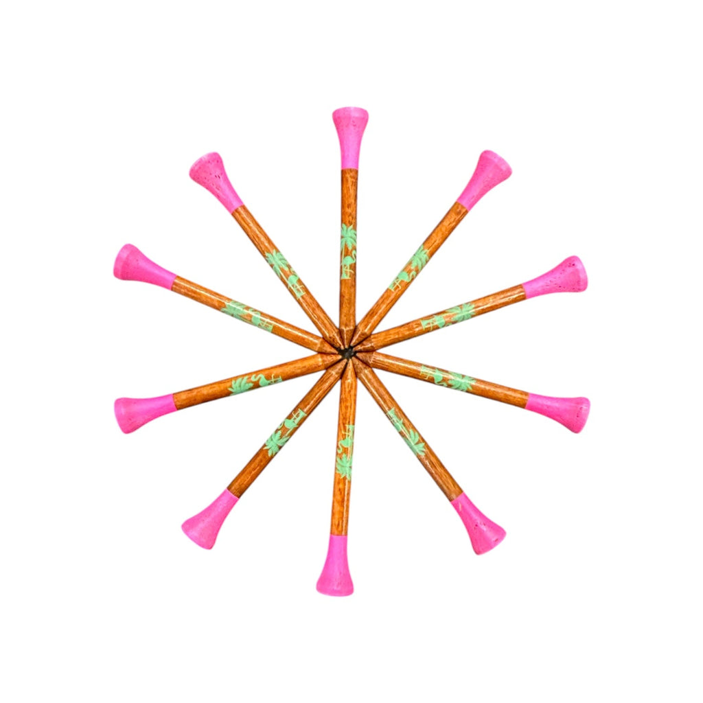 Lollipop Premium Wooden Golf Tees | 2 3/4” Standard Size | 45 Pack Set | Durable Painted Wood Tees | Unique Designs