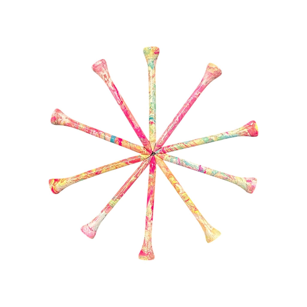 Multicolor Marble Premium Wooden Golf Tees | 2 3/4” Standard Size | 45 Pack Set | Durable Painted Wood Tees | Unique Designs