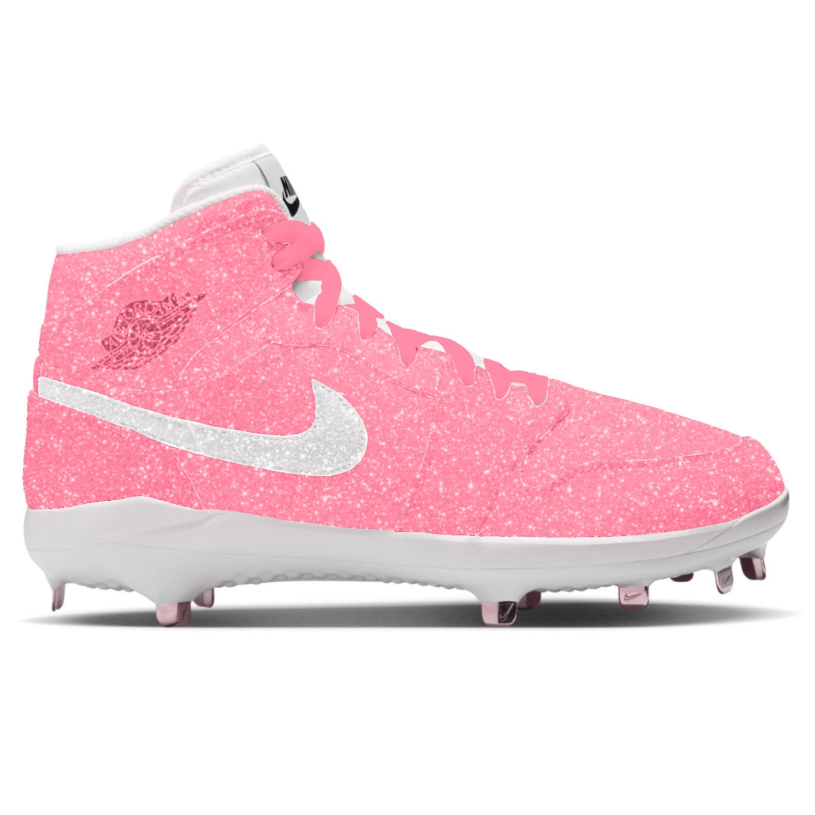 "Pink Glitter" Jordan 1 Retro Cleats