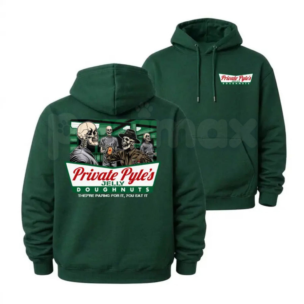 Private Pyle's Jelly Doughnuts Hoodie – Full Metal Jacket Movie Quote Pullover, Funny Cult Film Graphic Sweatshirt, Unisex Heavy Blend