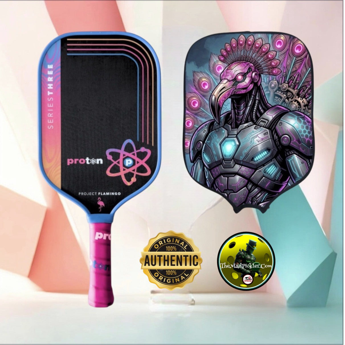 Proton Project Flamingo Blue/Pink Elongated 15MM Paddle & Cover
