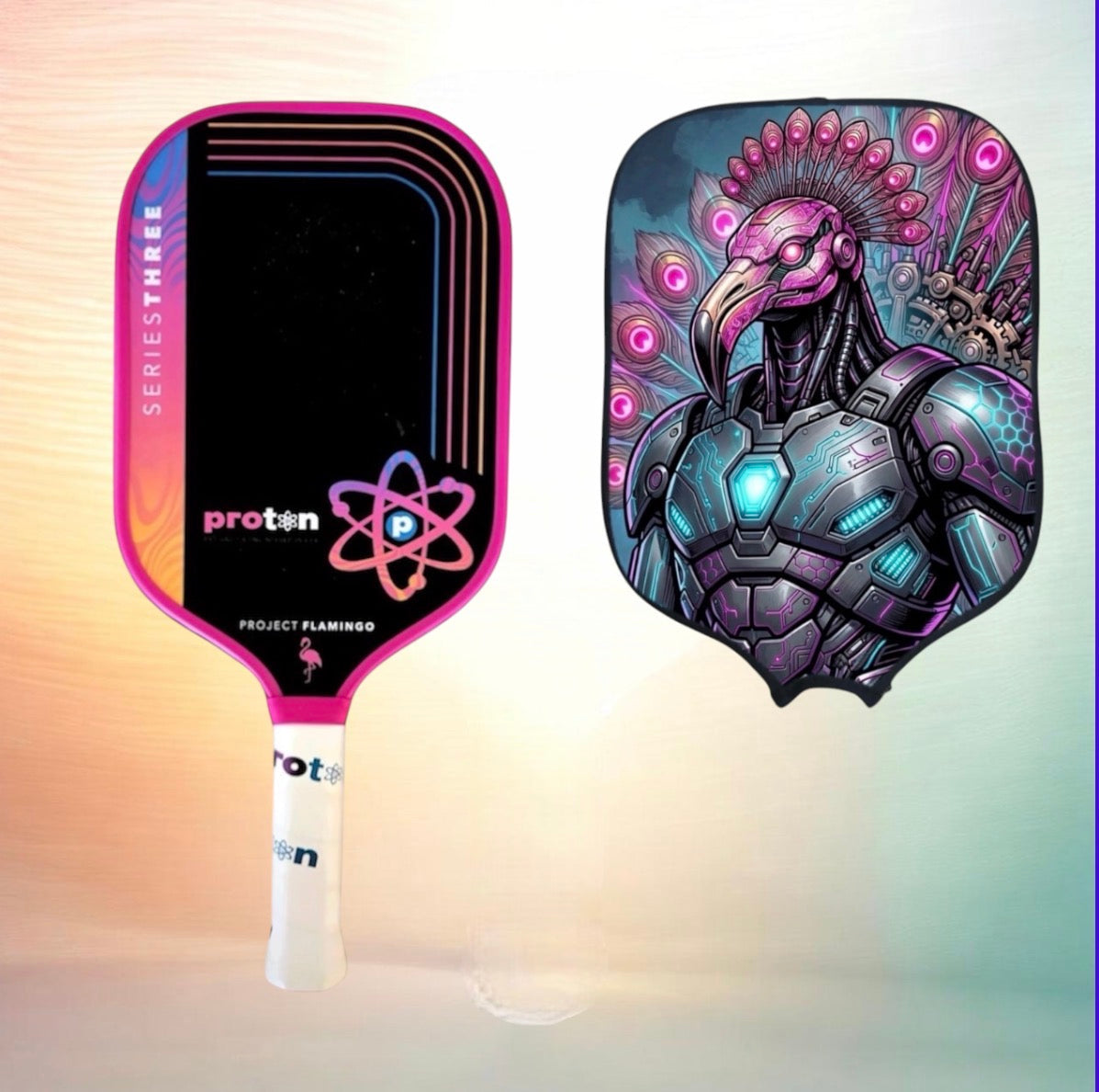 Proton Project Flamingo White/Pink Elongated 15MM Paddle & Cover