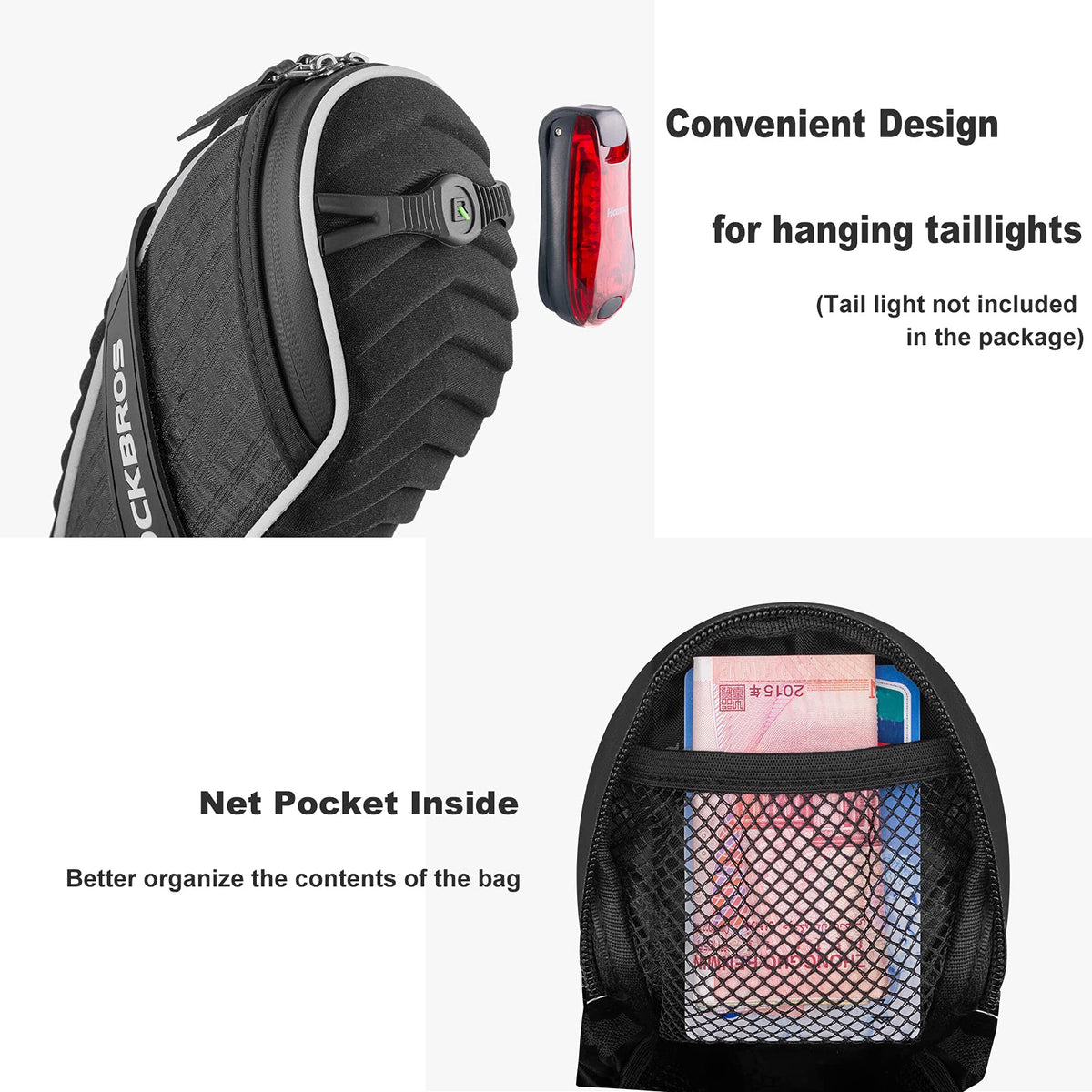 3D Shell Bike Saddle Bag Under Seat Storage Pack