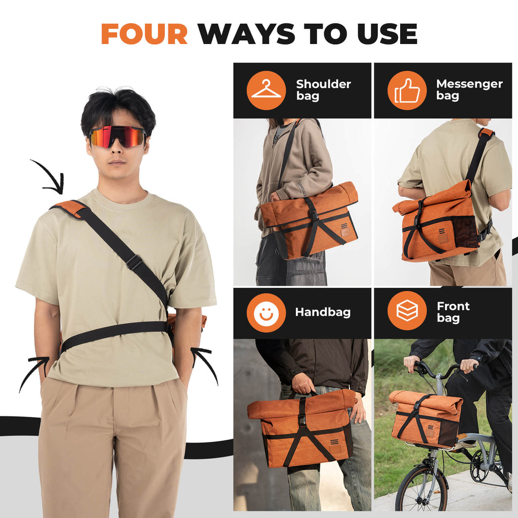 Folding Bike Handlebar Bag & Shoulder Bag  - 8L