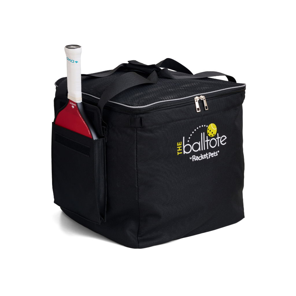 Ball Tote & Cart - Portable Teaching Cart with Black Ball Tote Bag for Tennis and Pickleball Pros