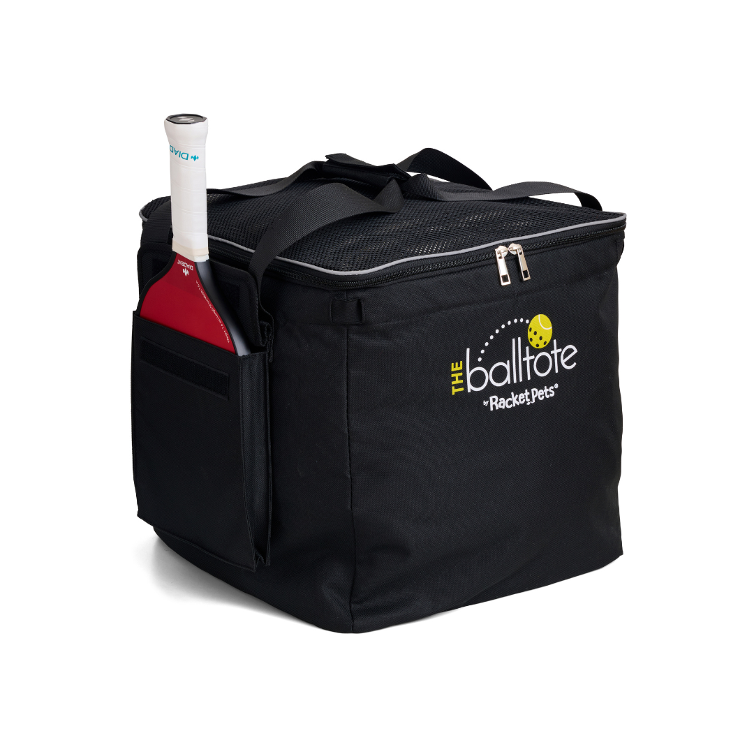Ball Tote & Cart - Portable Teaching Cart with Black Ball Tote Bag for Tennis and Pickleball Pros