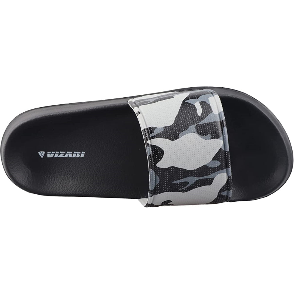 Adult Camo Soccer Slide Sandals - Black