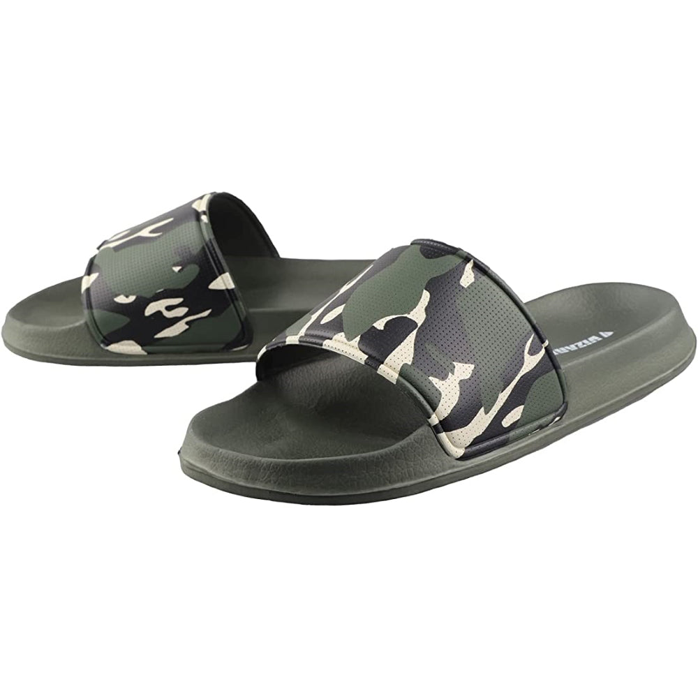 Adult Camo Soccer Slide Sandals - Green Khaki