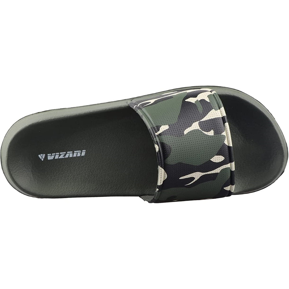 Vizari Youth Camo Soccer Slide Sandals – Green Khaki