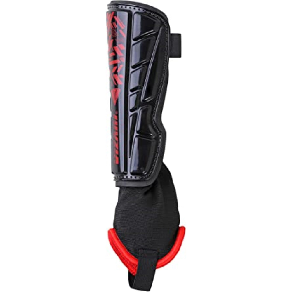 Malaga Soccer Shin Guard with  Adjustable Straps-Black/Red