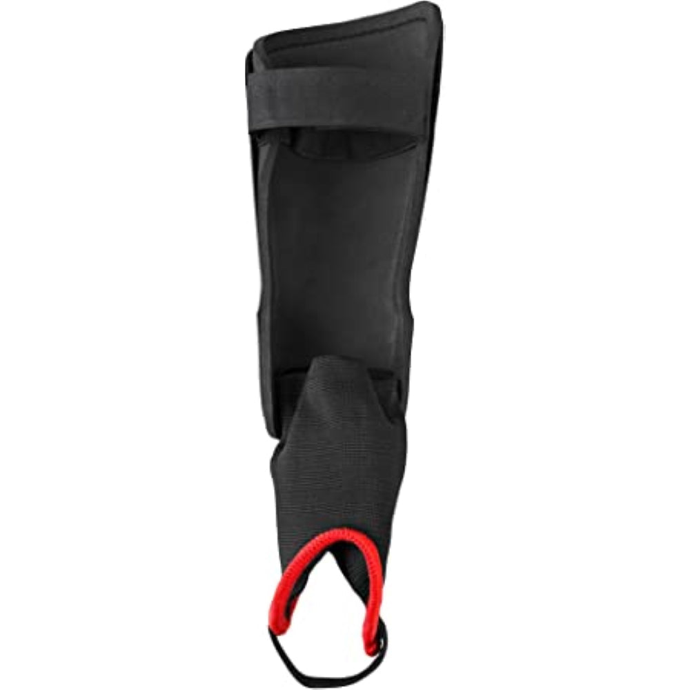 Malaga Soccer Shin Guard with  Adjustable Straps-Black/Red