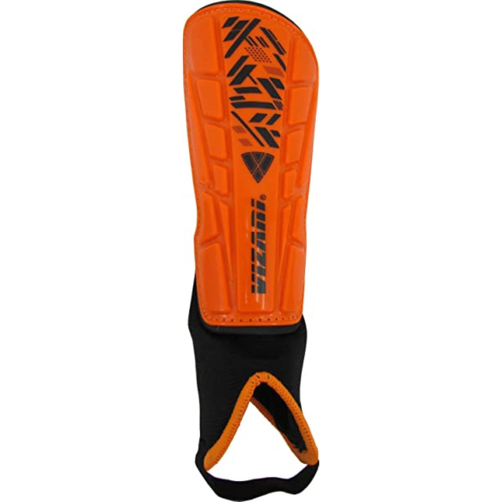 Vizari Malaga Soccer Shin Guards for Youth & Adults -Lightweight Ankle Protection – Orange/Black