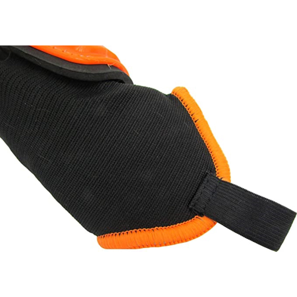 Malaga Soccer Shin Guard with Adjustable Straps-Orange/Black